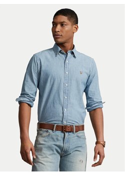 Polo Ralph Lauren Koszula jeansowa 710792042001 Niebieski Custom Fit ze sklepu MODIVO w kategorii Koszule męskie - zdjęcie 181035469