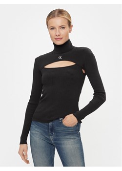 Calvin Klein Jeans Golf 2 In 1 Cut Out Tight Sweater J20J222621 Czarny Slim Fit ze sklepu MODIVO w kategorii Swetry damskie - zdjęcie 181035807