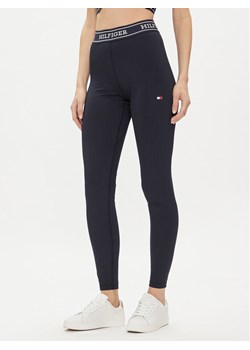 Tommy Hilfiger Legginsy Monotype WW0WW41512 Granatowy Slim Fit ze sklepu MODIVO w kategorii Spodnie damskie - zdjęcie 181035837