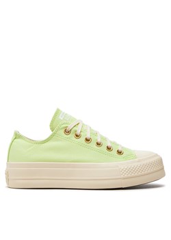 Converse Trampki Chuck Taylor All Star Lift Platform Ox A09913C Zielony ze sklepu MODIVO w kategorii Trampki damskie - zdjęcie 181035879