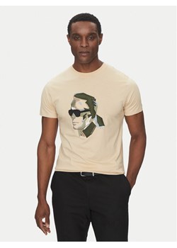 KARL LAGERFELD T-Shirt 755067 552241 Beżowy Regular Fit ze sklepu MODIVO w kategorii T-shirty męskie - zdjęcie 181036246