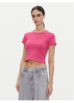 HUGO T-Shirt Delanor_2 50539132 Różowy Cropped Fit ze sklepu MODIVO w kategorii Bluzki damskie - zdjęcie 181036719