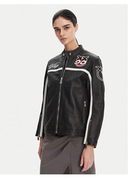 PINKO Kurtka skórzana 105296 A2N5 Czarny Regular Fit ze sklepu MODIVO w kategorii Kurtki damskie - zdjęcie 181036896