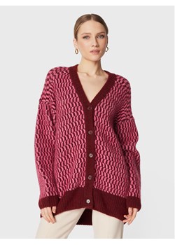 American Vintage Kardigan East EAST19IH22 Bordowy Relaxed Fit ze sklepu MODIVO w kategorii Swetry damskie - zdjęcie 181037065