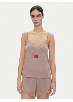 HUGO Koszulka piżamowa Red Label Lace_Cami 50531653 Brązowy Regular Fit ze sklepu MODIVO w kategorii Piżamy damskie - zdjęcie 181037145