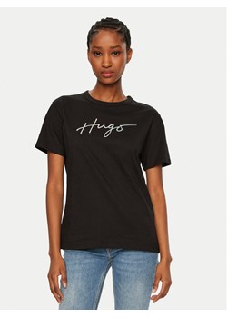 HUGO T-Shirt Damacia 50535491 Czarny Regular Fit ze sklepu MODIVO w kategorii Bluzki damskie - zdjęcie 181037529