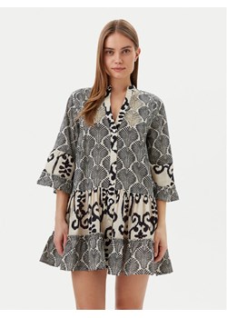 LOLA CASADEMUNT Sukienka letnia LS2516069 Czarny Regular Fit ze sklepu MODIVO w kategorii Sukienki - zdjęcie 181038209