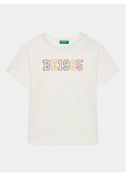 United Colors Of Benetton T-Shirt 3I1XC10D6 Biały Regular Fit ze sklepu MODIVO w kategorii Bluzki dziewczęce - zdjęcie 181038319