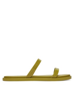 Calvin Klein Klapki Double Bar Slide - Jelly HW0HW02417 Zielony ze sklepu MODIVO w kategorii Klapki damskie - zdjęcie 181038399