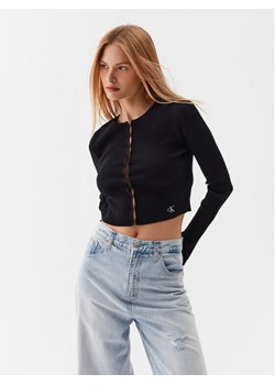 Calvin Klein Jeans Kardigan J20J221349 Czarny Slim Fit ze sklepu MODIVO w kategorii Swetry damskie - zdjęcie 181038606
