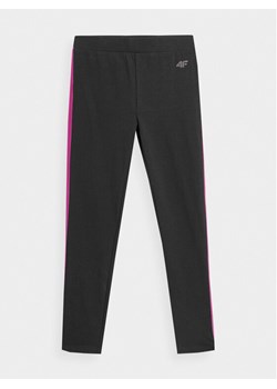 4F Legginsy 4FJAW23TTIGF094 Czarny Slim Fit ze sklepu MODIVO w kategorii Spodnie dziewczęce - zdjęcie 181038876