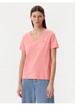 Gant T-Shirt Shield 4200750 Różowy Regular Fit ze sklepu MODIVO w kategorii Bluzki damskie - zdjęcie 181039638
