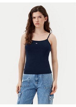 Tommy Jeans Top Essential DW0DW20675 Granatowy Slim Fit ze sklepu MODIVO w kategorii Bluzki damskie - zdjęcie 181040059