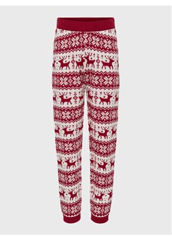 Kids ONLY Spodnie dzianinowe Xmas 15273656 Czerwony Regular Fit ze sklepu MODIVO w kategorii Spodnie dziewczęce - zdjęcie 181040176