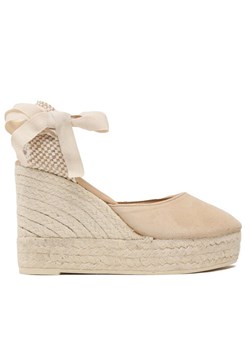 Manebi Espadryle Soft Suede Wedge Espadrilles M 1.1 WV Beżowy ze sklepu MODIVO w kategorii Espadryle damskie - zdjęcie 181040199