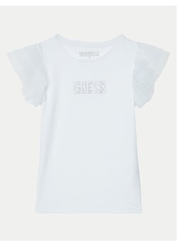 Guess T-Shirt J5RI17 K6YW4 Biały Regular Fit ze sklepu MODIVO w kategorii Bluzki dziewczęce - zdjęcie 181040395