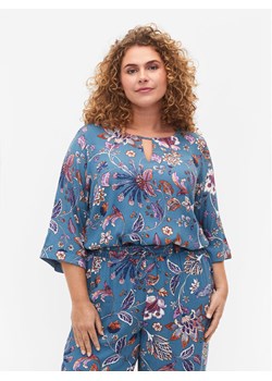 Zizzi Bluzka V00040E Niebieski Loose Fit ze sklepu MODIVO w kategorii Bluzki damskie - zdjęcie 181040458