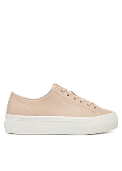 Calvin Klein Jeans Sneakersy Vulc Flatform Low Mg Lth YW0YW01771 Różowy ze sklepu MODIVO w kategorii Trampki damskie - zdjęcie 181040615