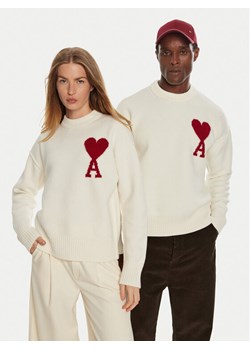 AMI PARIS Sweter BFUKS006018 Écru Regular Fit - id: 0000304738791 - marki Ami Paris - 181041589 AMI PARIS Sweter BFUKS006018 Écru Regular Fit ze sklepu MODIVO w kategorii Swetry męskie - zdjęcie 181041589