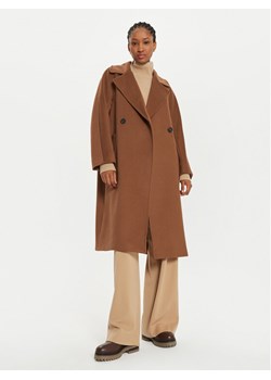 Weekend Max Mara Płaszcz wełniany Resina 2425016092 Brązowy Regular Fit ze sklepu MODIVO w kategorii Płaszcze damskie - zdjęcie 181041729