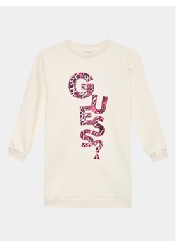 Guess Sukienka codzienna J3BK01 KAZQ2 Écru Regular Fit ze sklepu MODIVO w kategorii Sukienki dziewczęce - zdjęcie 181042799