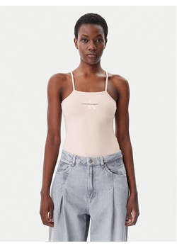 Calvin Klein Jeans Body Monologo J20J223421 Różowy Slim Fit ze sklepu MODIVO w kategorii Bluzki damskie - zdjęcie 181043086