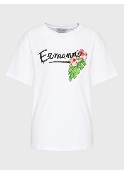 Ermanno Firenze T-Shirt D42EL036EK8 Biały Regular Fit ze sklepu MODIVO w kategorii Bluzki damskie - zdjęcie 181043239