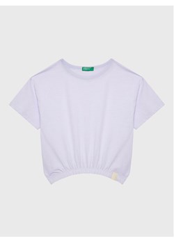 United Colors Of Benetton T-Shirt 37YKC10AU Fioletowy Boxy Fit ze sklepu MODIVO w kategorii Bluzki dziewczęce - zdjęcie 181043325