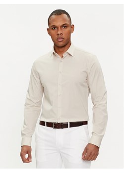 Calvin Klein Koszula K10K108229 Beżowy Slim Fit ze sklepu MODIVO w kategorii Koszule męskie - zdjęcie 181043485