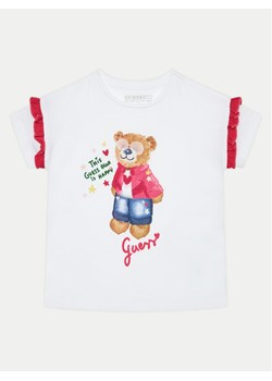 Guess T-Shirt K5RI12 K6YW4 Biały Regular Fit ze sklepu MODIVO w kategorii Bluzki dziewczęce - zdjęcie 181043916