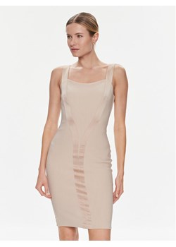 Marciano Guess Sukienka koktajlowa Karen 4RGK13 6869Z Beżowy Bodycon Fit ze sklepu MODIVO w kategorii Sukienki - zdjęcie 181044555