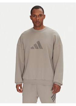 adidas Bluza Future Icons 3 Bar Logo JI8771 Beżowy Loose Fit ze sklepu MODIVO w kategorii Bluzy męskie - zdjęcie 181044785