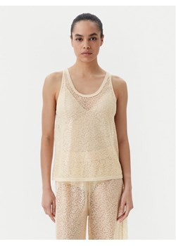 PINKO Top Waiting canottiera rete Beżowy Slim Fit ze sklepu MODIVO w kategorii Bluzki damskie - zdjęcie 181044835