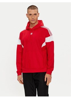 adidas Bluza Adicolor Classics Cut Line Hoodie IB9945 Czerwony Loose Fit ze sklepu MODIVO w kategorii Bluzy męskie - zdjęcie 181045819