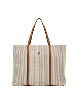 Tommy Hilfiger Torebka Th Premium Beach Le Tote AW0AW17418 Beżowy ze sklepu MODIVO w kategorii Torby Shopper bag - zdjęcie 181046097
