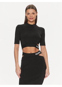 Hugo Sweter Satchina 50508600 Czarny Slim Fit ze sklepu MODIVO w kategorii Swetry damskie - zdjęcie 181046117