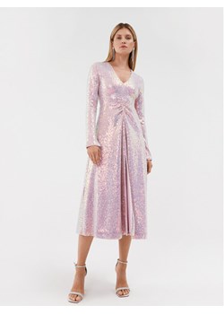 ROTATE Sukienka koktajlowa Sequin Midi 1113722208 Różowy Regular Fit ze sklepu MODIVO w kategorii Sukienki - zdjęcie 181046646