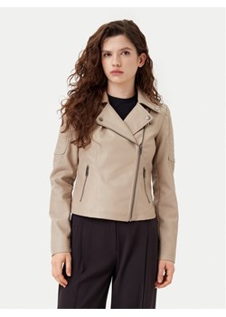 Noisy May Kurtka z imitacji skóry Rebel 27000741 Beżowy Slim Fit ze sklepu MODIVO w kategorii Kurtki damskie - zdjęcie 181046727