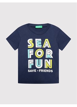 United Colors Of Benetton T-Shirt 3096C15AY Granatowy Regular Fit ze sklepu MODIVO w kategorii Koszulki niemowlęce - zdjęcie 181047416