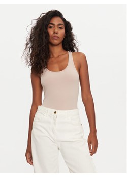 Tommy Hilfiger Body UW0UW05512 Beżowy Slim Fit ze sklepu MODIVO w kategorii Bluzki damskie - zdjęcie 181047646