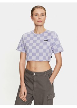 Vans T-Shirt Checker Crew Crop Ii VN000GB5 Granatowy Regular Fit ze sklepu MODIVO w kategorii Bluzki damskie - zdjęcie 181048038