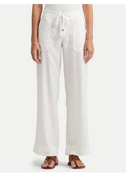 Lauren Ralph Lauren Spodnie materiałowe 200735138001 Biały Wide Leg ze sklepu MODIVO w kategorii Spodnie damskie - zdjęcie 181048089