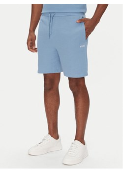 BOSS Szorty piżamowe Waffle Shorts 50535884 Błękitny Relaxed Fit ze sklepu MODIVO w kategorii Piżamy męskie - zdjęcie 181048425