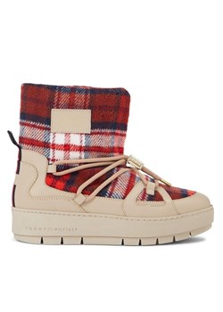 Tommy Hilfiger Śniegowce Tartan Snowboot FW0FW07612 Beżowy ze sklepu MODIVO w kategorii Śniegowce damskie - zdjęcie 181048608