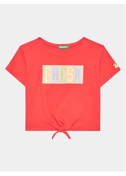 United Colors Of Benetton T-Shirt 3096C10BU Czerwony Regular Fit ze sklepu MODIVO w kategorii Bluzki dziewczęce - zdjęcie 181049057