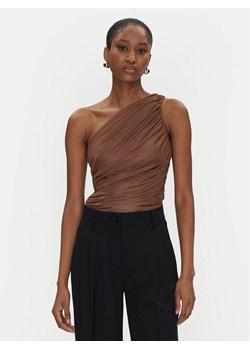PINKO Top 105048 A2F1 Brązowy Slim Fit ze sklepu MODIVO w kategorii Bluzki damskie - zdjęcie 181049156