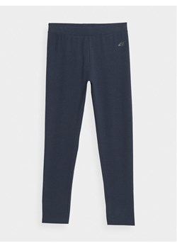 4F Legginsy 4FJAW23TTIGF093 Granatowy Slim Fit ze sklepu MODIVO w kategorii Spodnie dziewczęce - zdjęcie 181049407