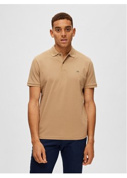 Selected Homme Polo 16087839 Beżowy Regular Fit ze sklepu MODIVO w kategorii T-shirty męskie - zdjęcie 181049428