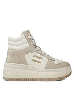 Tommy Jeans Sneakersy Tjw Retro Basket Mc Lace Up EN0EN02422 Beżowy ze sklepu MODIVO w kategorii Buty sportowe damskie - zdjęcie 181049575