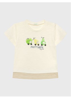 United Colors Of Benetton T-Shirt 3F93A102K Écru Relaxed Fit ze sklepu MODIVO w kategorii Koszulki niemowlęce - zdjęcie 181049756